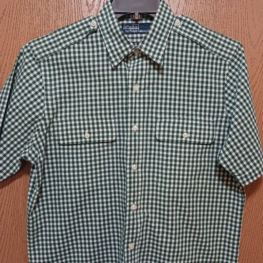 Polo (Ralph Lauren Shirt)-(Green -Plaid)-(Size M)-(Pre-owned)-$30.00 - Picture 1 of 4